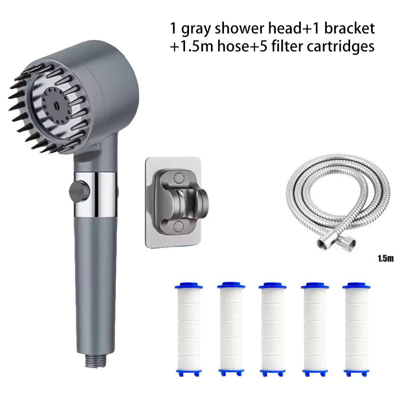 Cabezal De Ducha Filtrante Con Masaje 4 Modos