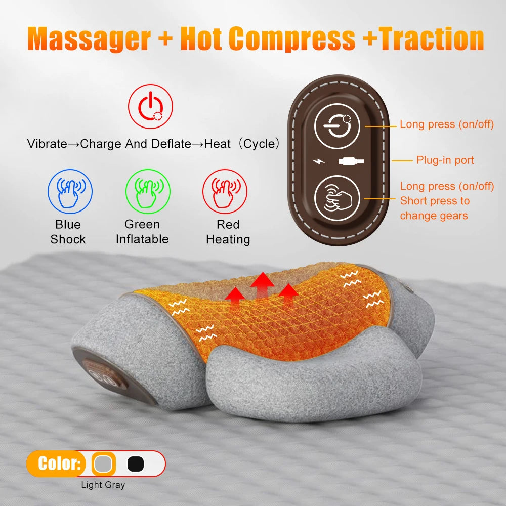 Almohada Cervical Eléctrica Con Calor Y Vibración