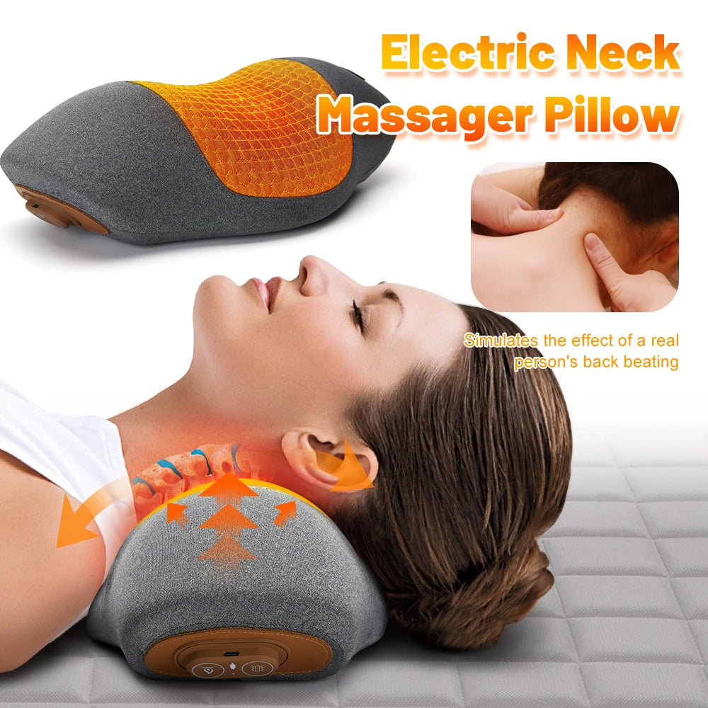 Almohada Cervical Eléctrica Con Calor Y Vibración