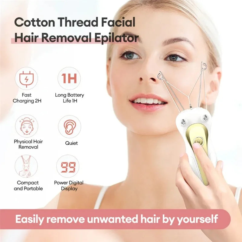 Depilador Facial Eléctrico Con Pantalla LCD