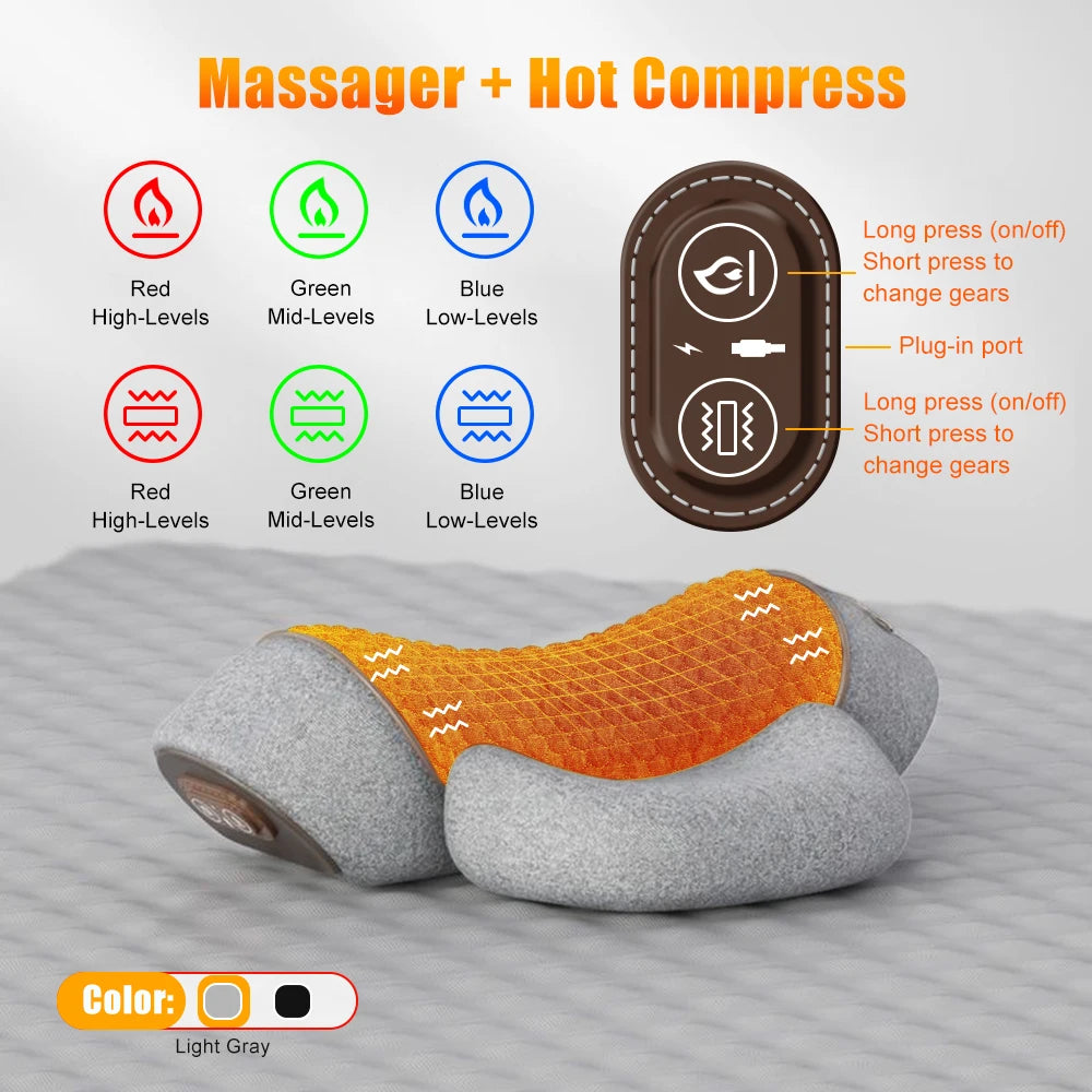 Almohada Cervical Eléctrica Con Calor Y Vibración