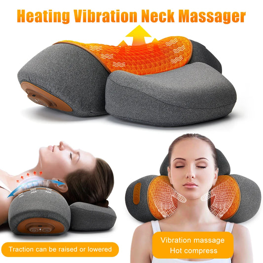 Almohada Cervical Eléctrica Con Calor Y Vibración