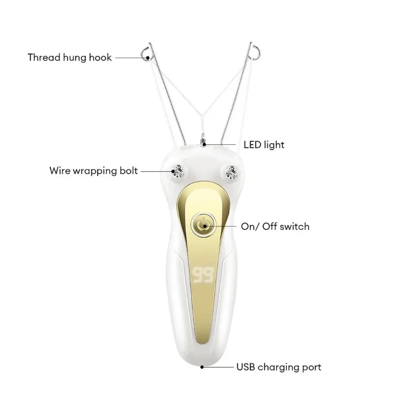 Depilador Facial Eléctrico Con Pantalla LCD