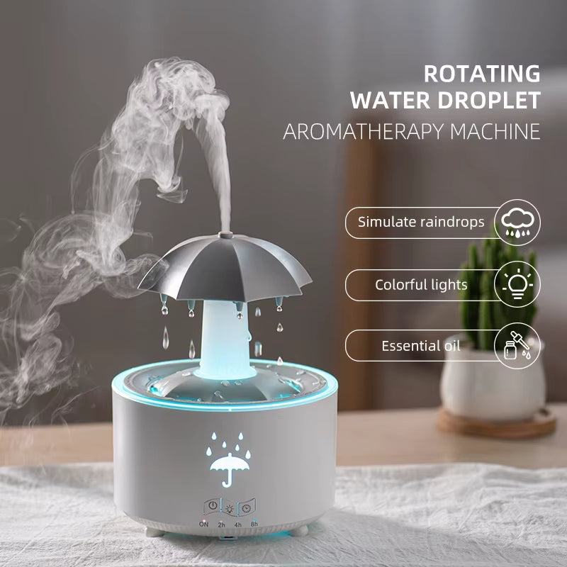 Humidificador Difusor De Lluvia Con Aromaterapia