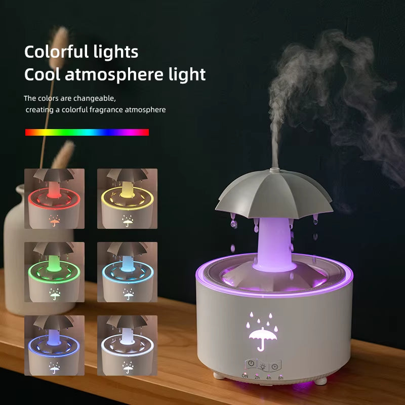 Humidificador Difusor De Lluvia Con Aromaterapia