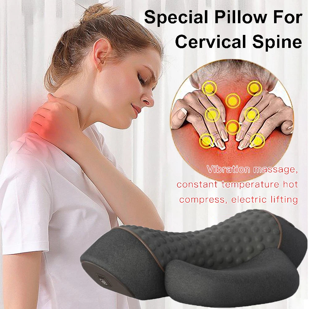 Almohada Cervical Eléctrica Con Calor Y Vibración